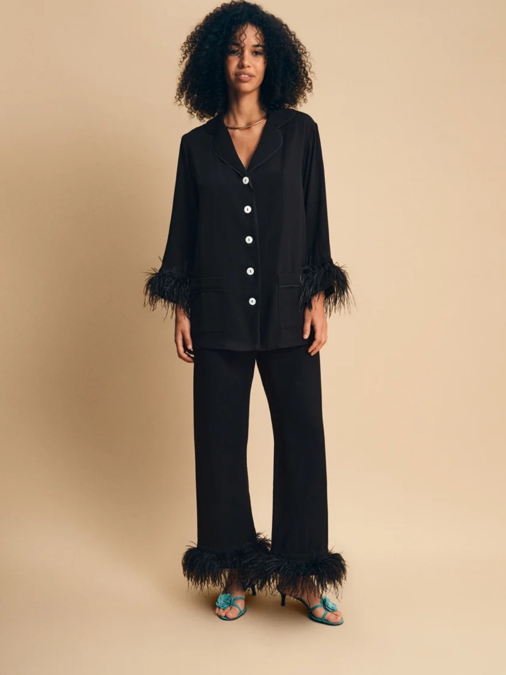 NWT SLEEPER Black Party PJ Set